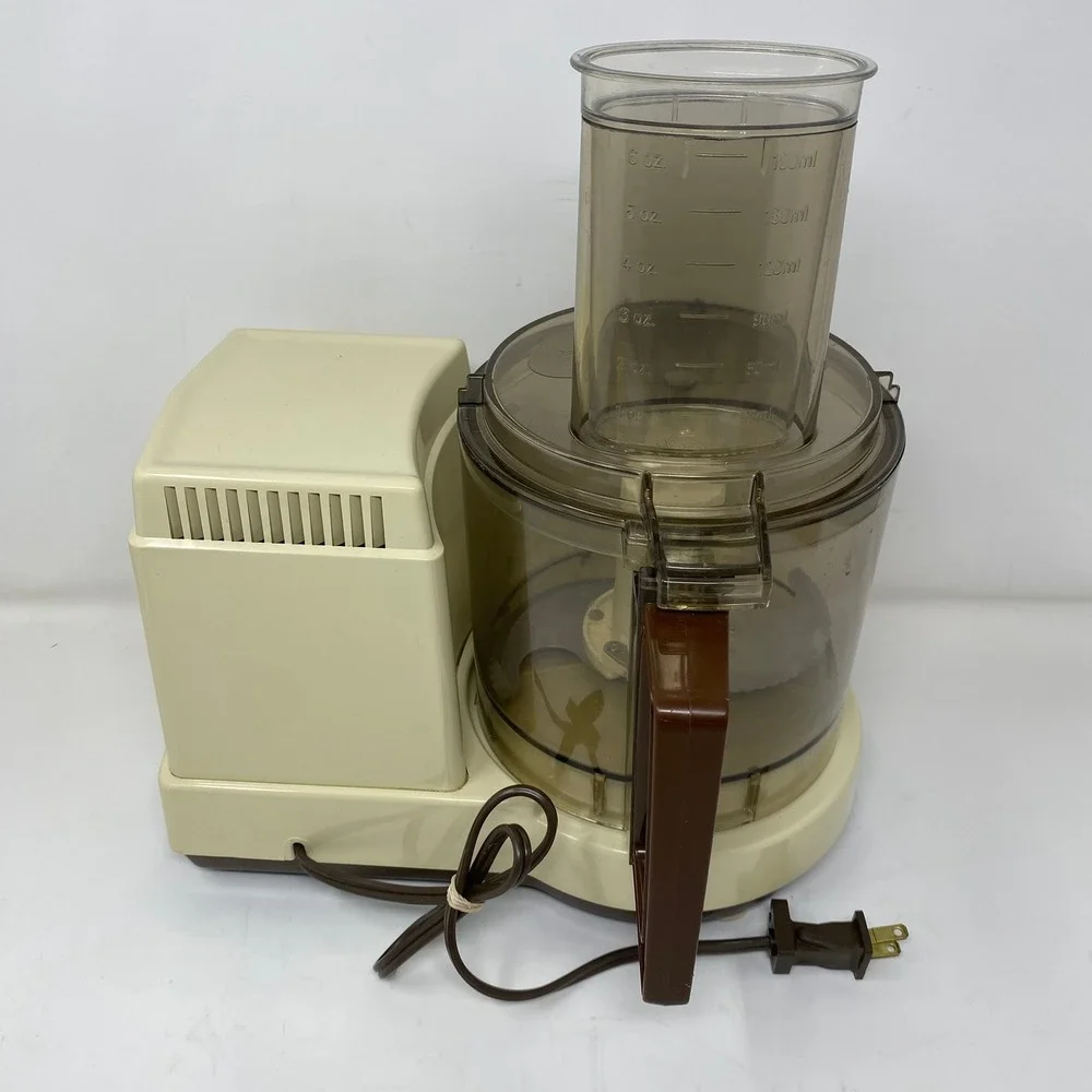 Vintage 80's Retro Sunbeam Food Processor Chopper Almond Brown Mixmaster - READ!